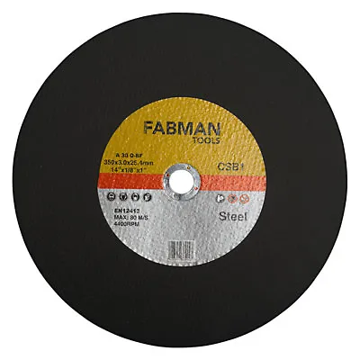 FABMAN TOOLS Chop Saw Blade Qty.5 Metal Cutting Discs 350x25.4x3.2mm • £11.94