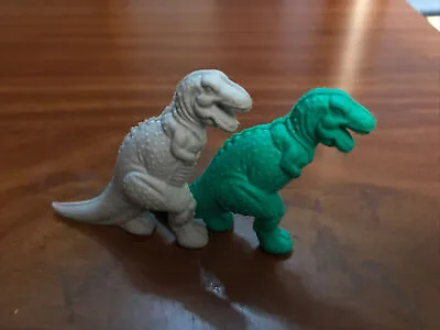 Bundle Of 2x Vintage 3D T Rex Dinosaur Erasers 🦖 • £3.99