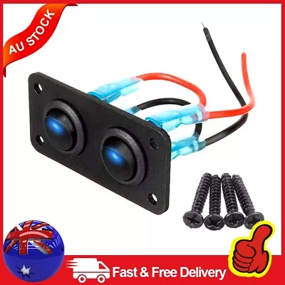 1pcs 2 Gang Rocker Toggle Switch Panel For Car RV Truck 12V Blue LED Light New • $17.19