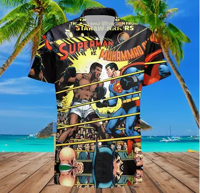 Muhammad Ali Vs Superman 3D HAWAII SHIRT US Size Christmas Gift Halloween Gift • $9.99