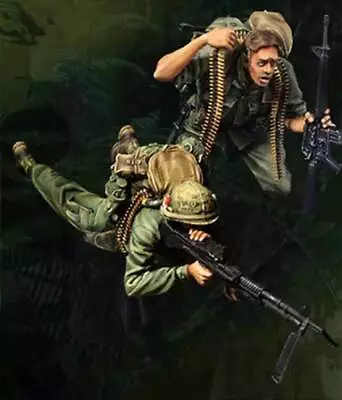 1/35 2pcs Resin Model Kit Vietnam War US Army Soldiers Gunners Unpainted • $9.90