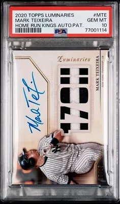 2020 Topps Luminaries Mark Teixeira Jersey Autograph /15 AUTO PSA 10 GEM MINT • $143.96