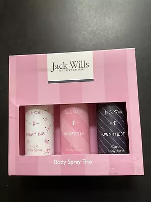 Jack Wills Body Spray Trio Boxed Set-120ml Each-new • £10