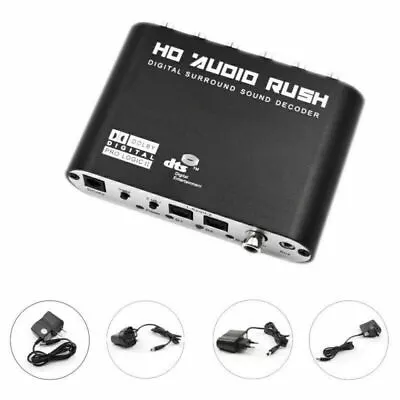 Converter DTS AC3 Source To 5.1 Analog Digital Stereo Audio Decoder W/Adapter US • $26.79