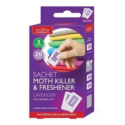 Moth Sachet & Freshener Lavender Eggs And Larvae Moths Acana UK • $8.32