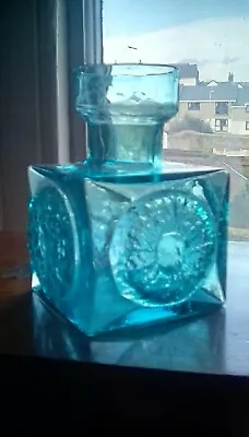 Dartington Glass Kingfisher Blue  Abstract Candle Holder FT61 Thrower 60s • £30