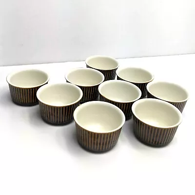 Villeroy & Boch Ramekins Set Of 9 Brownware Luxembourg Souffle Pudding EUC • $68