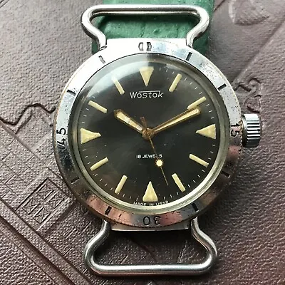 ☭ Watch Vostok Amphibian AMFIBIA NVCH 20 Diver Eared Swing Lugs USSR Soviet Army • $499