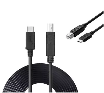 USB Type C To USB B Cable For Canon Pixma MG2550S MG3050 IP2850 MG3650 MG5750 • £4.99