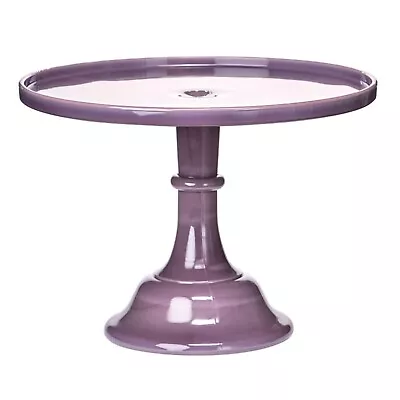 Mosser Glass USA Vintage Cake Stand Eggplant 10 Inch • $69.95