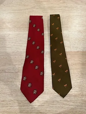 Chadwick Wembley Vintage Tie Lot Red Heraldic Lion Olive Donkey (sk.sg.83) • $3.60