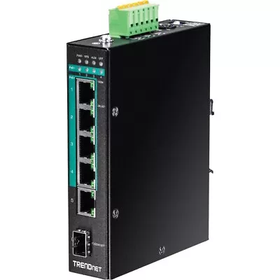 TRENDnet 6-Port Hardened Industrial Gigabit PoE+ Layer 2 Managed DIN-Rail Switch • $340.45