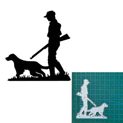 Hunter And Dog Metal Cutting Dies Blade Punch Scrapbooking Embossing Stencil DIY • $3.31