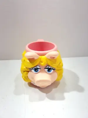 Miss Piggy Muppets Pink Plastic 1990's Cup Mug Jim Henson • $15.99