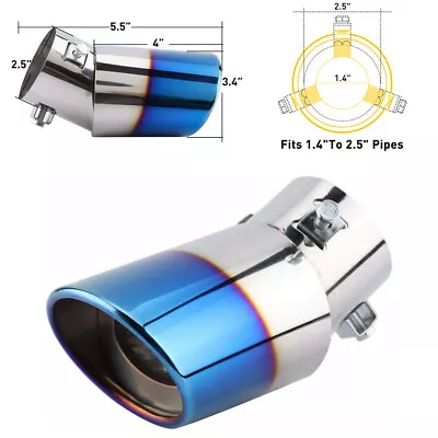 Car Exhaust Blue Pipe Tail Tip Stainless Muffler Steel Replacement Accessories • $15.99