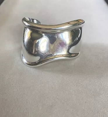 Tiffany & Co. Elsa Peretti 925 Sterling Silver Small Bone Cuff Bracelet Rt $1550 • $1250