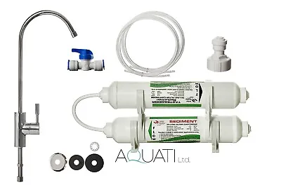 Aquati 2 Stage Undersink Deluxe Tap Drinking Water Filter & Accessories 3/4  Gt • £37.95