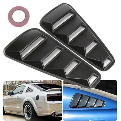$28.79 • Buy Window Louvers For Mustang Ford 1/4 Quarter Rear Black Scoop Cover Vent 2005-09