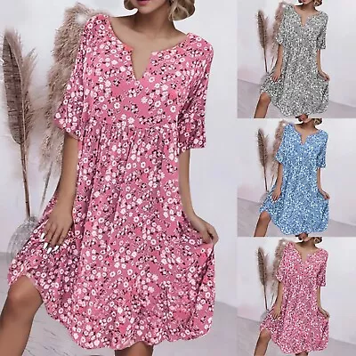 Women Maxi Dresses With Sleeves Fall Womens Short Sleeve Maxi Dresses Loose • $42.88