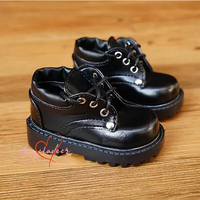 Round-toe Student Shoes Thick Sole Black For 1/4 1/3 Uncle BJD Boy Dolls DIKA DZ • $20.66