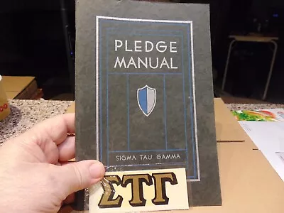 Vintage 1953 Sigma Tau Gamma Fraternity Pledge Manual & 2 Stickers • $14