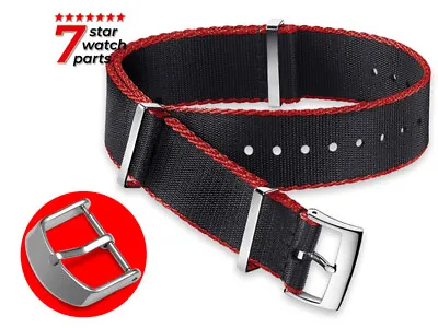 NATO Watch Strap Band DIVERS G10 Military NYLON Fabric Army Men’s Black Red NEW • £8.49