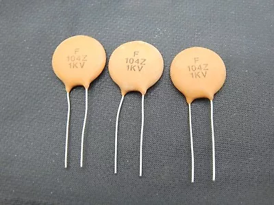 MERITEK 0.1UF 100nF 1000V Z5U 80% 20%CERAMIC DISC CAPACITOR RADIAL - LOT OF 3 • $6