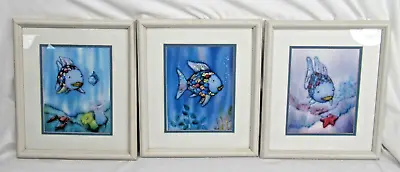Set 3 Of 3 Vintage 12X14 Framed Art Print Rainbow Fish By Marcus Pfister 1999 • $35.99