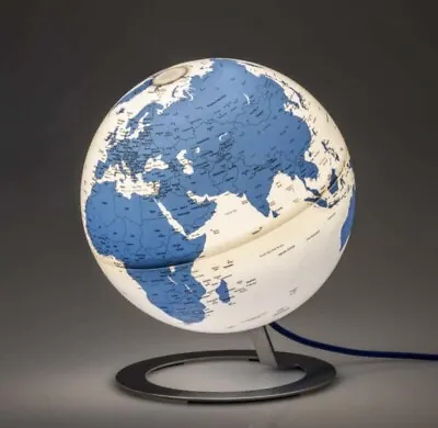 World Globe Light With Aluminum Base Atmosphere Globe Light Blue Luminous ￼NIB • $28.99