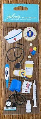 RARE Jolees Nurse Hat Injections Shots MEDICAL MEDICATIONS Dr Scrapbook Stickers • $8.50