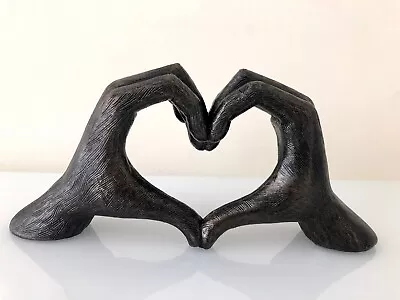 Love Gesture Hands Sculpture Bronze Gold Life-Size 26cm/10'' Anniversary Gift • £32