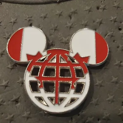 WDW Disney Mickey Icon Head Epcot Spaceship Earth Canada Lattice Globe Flag Pin • $8.95