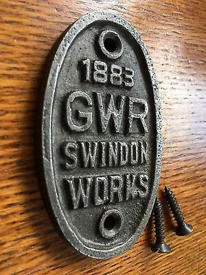 Small Oval Great Western Railway Swindon Cast Iron Plaque Gwr Metal Sign Cb4 • £6.39