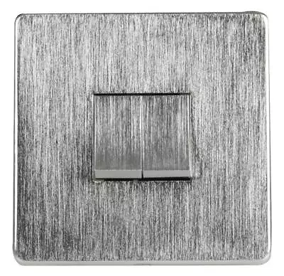 CRABTREE - 2 Gang 2 Way 10AX Light Switch Satin Chrome • £21.31