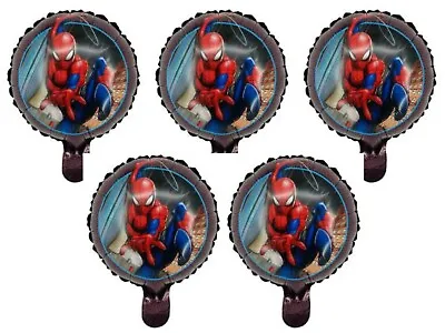 $4.79 • Buy 5pcs Mini Spiderman Air Fill Foil 10” Balloons Party Superhero DC Marvel