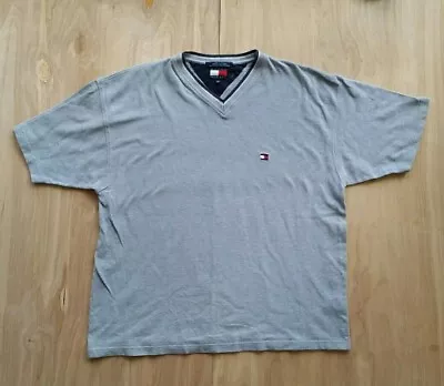 Vintage Y2K Tommy Hilfiger  Men’s Short Sleeve Gray Thermal V-Neck XL Shirt  • $9.95