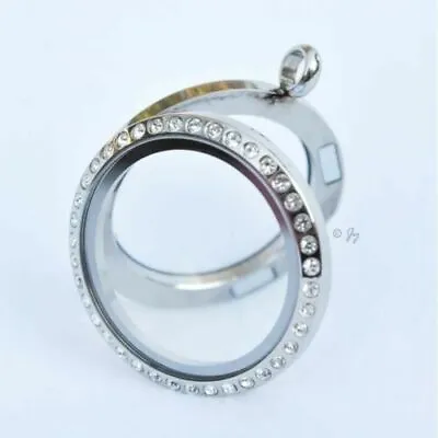25MM Crystal Floating Charms Living Memory Glass Locket Pendant Only No Chain • $7.64
