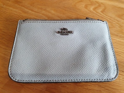 £0.99 • Buy COACH NEW YORK Leather Grey Coin Purse (ref 14)