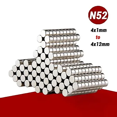 Neodymium Magnets N52- Small Magnet Ø 4mm - Strong Super- 1mm-12mm Thick • $2.81