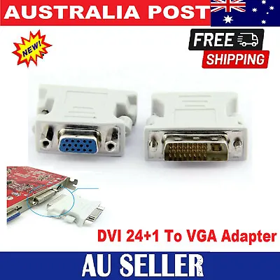 $9.79 • Buy DVI-D Dual Link 24+1 Male To VGA Female Socket Converter Adapter For PC Monitor 