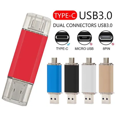 Type C OTG Flash Drive USB 3.0 Memory Stick 128GB 64GB 32GB 16GB 8GB Pen Drive • £12.59