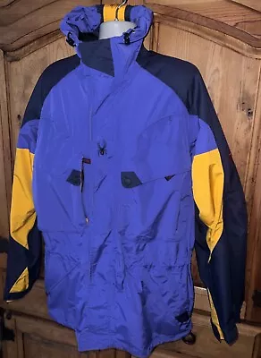 SPYDER Ski Snowboard Nylon Hood Jacket Peter Glenn & Volant Logos Pockets Sz XL • $88