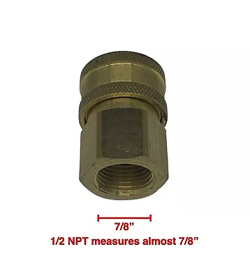 Pressure Washer 1/2 NPT Female Quick Connect Socket (1/2 NPT Measures 7/8 ) • $15.27