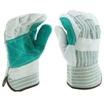 Double Palm Split Leather Work Gloves (Size: Large) • $7.90
