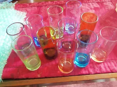 Vintage Set Of Multi Colored  Shot Or Juice Glasses 3.5  • $15