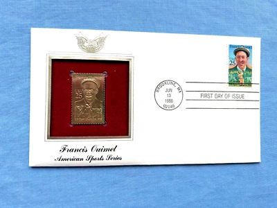 $5.75 • Buy Francis Ouimet, American Sports Series, FDC, Golden Replica/Sealed Env. W/card