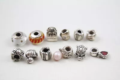 Sterling Silver Pandora Charms Turtle Glass Heart Duck Pearl X 12 (37g) • £35