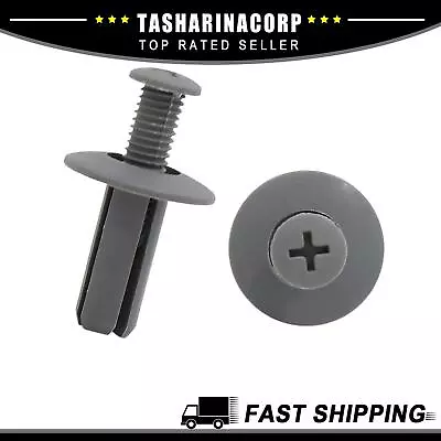 Piece Of 100 Vehicle 8mm Hole Gray Plastic Rivets Trim Panel Fastener Push Clips • $15.99