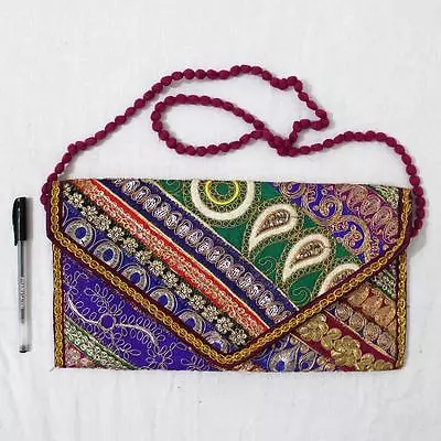 Vintage Tribal Banjara Indian Handmade Ethnic Women Multi Purpose Clutch Bag O • $17.99