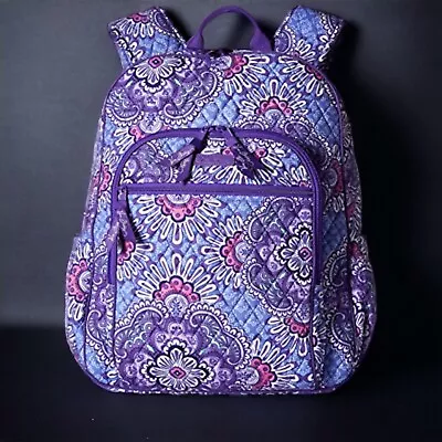 Vera Bradley  Campus Tech LapTop Backpack Bag Retired Popular Lilac Tapestry NWT • $131.12